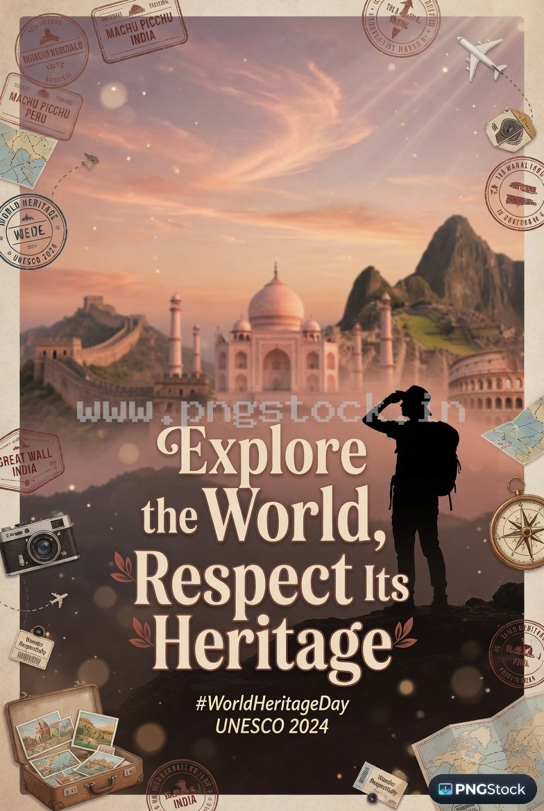 World Heritage Day Social Media Post Template Design for Cultural Awareness Free Download