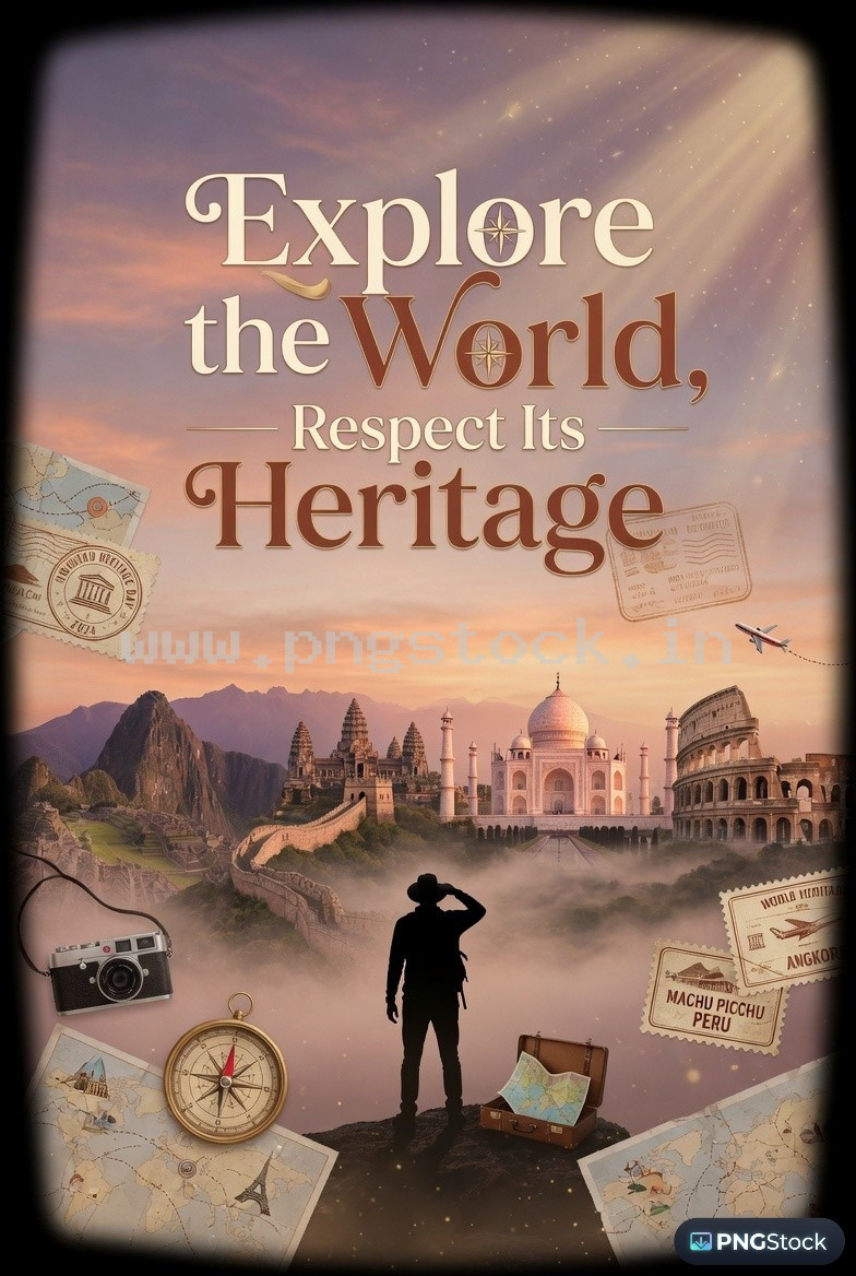 World Heritage Day Social Media Post Template Design for Cultural Awareness Free Download