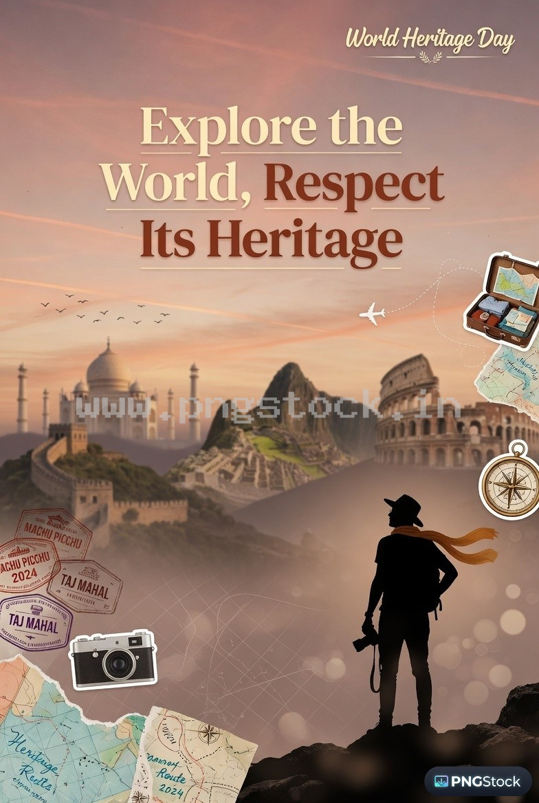 World Heritage Day Social Media Post Template Design for Cultural Awareness Free Download