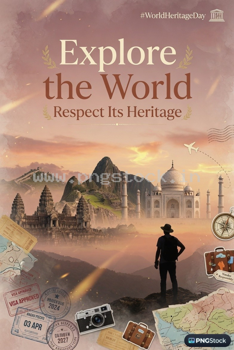 World Heritage Day Social Media Post Template Design for Cultural Awareness Free Download