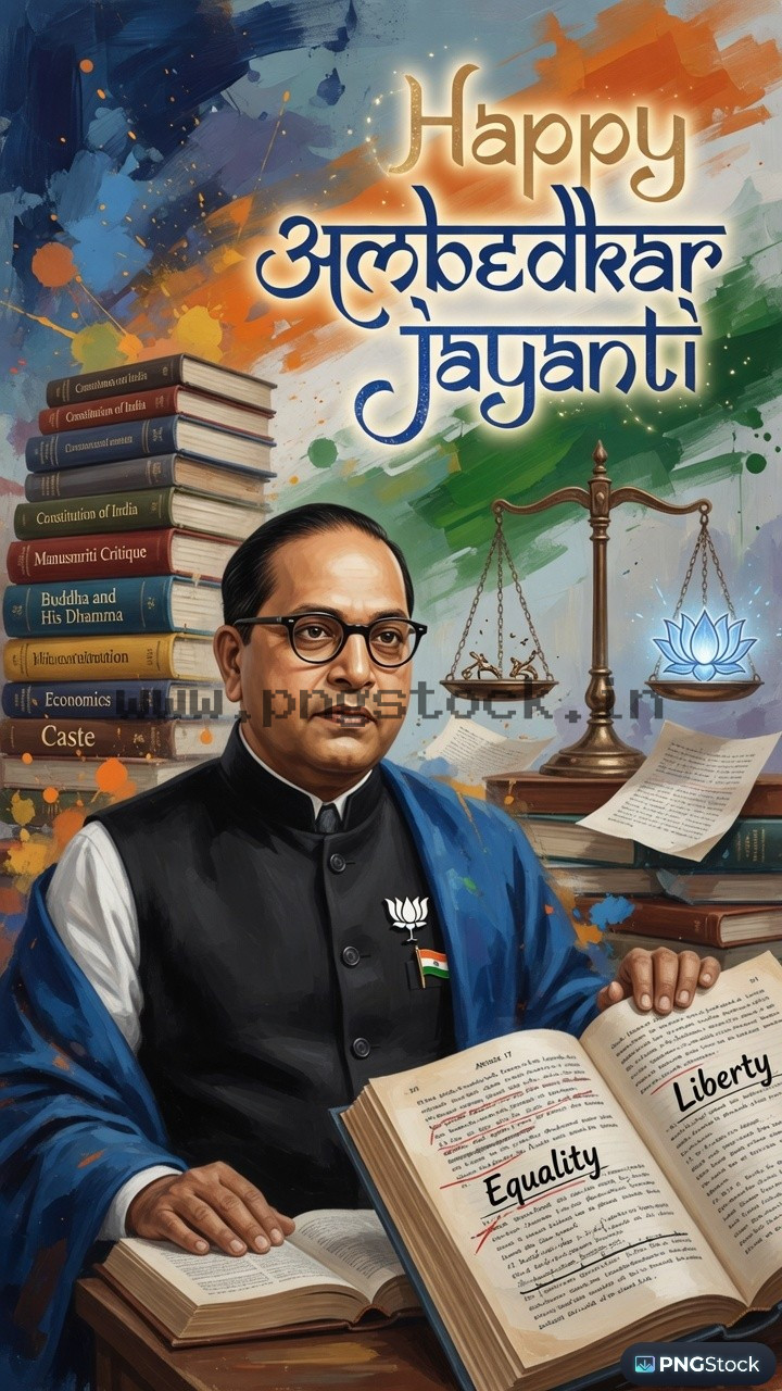 Happy Ambedkar Jayanti Social Media Post with Modern Tribute Design