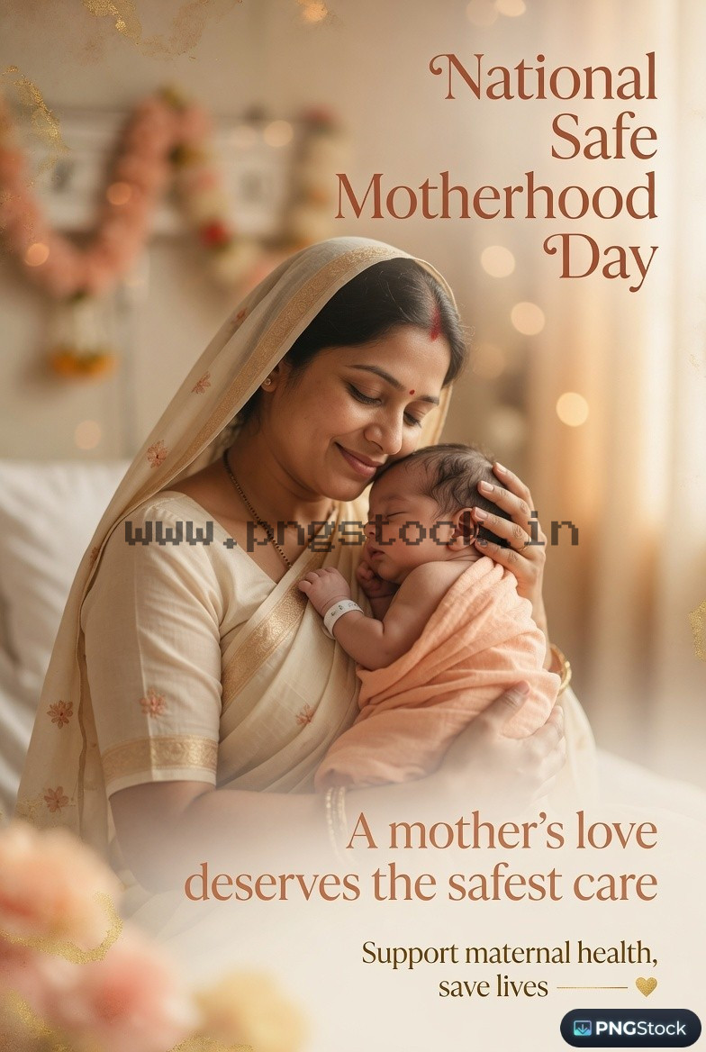 National Safe Motherhood Day India Awareness Social Media Design