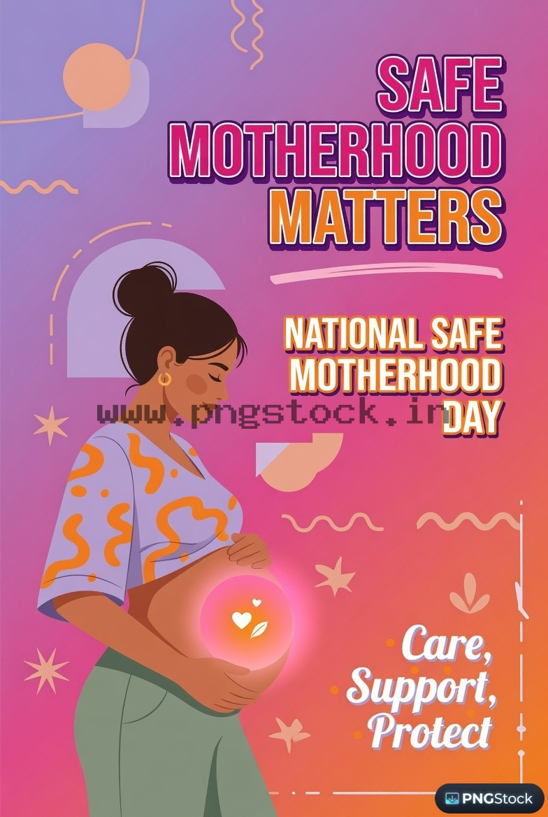 National Safe Motherhood Day India Awareness Social Media Design