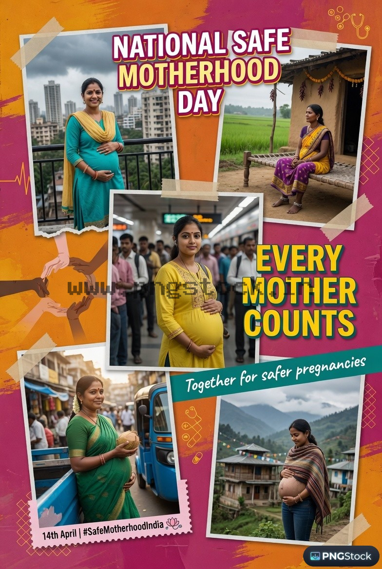 National Safe Motherhood Day India Awareness Social Media Design