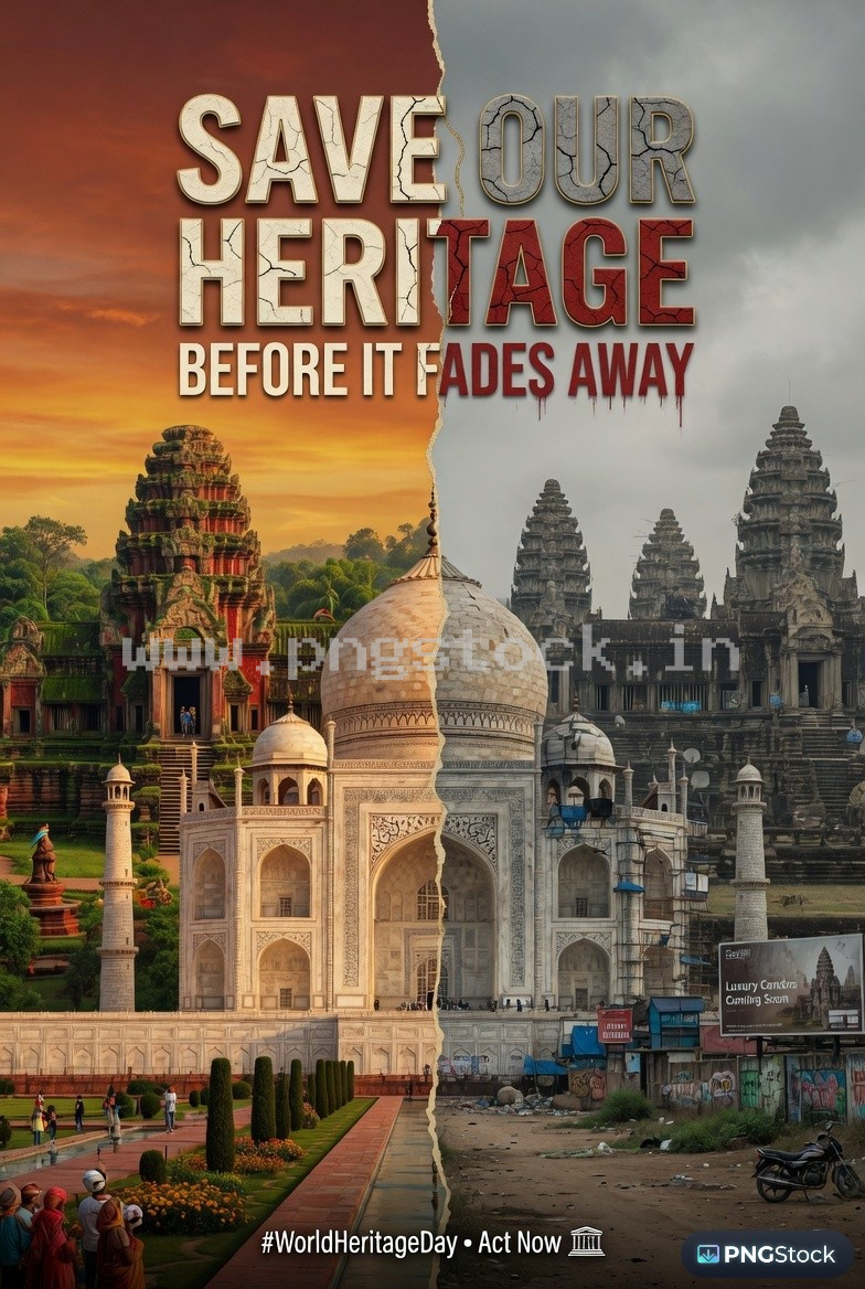 World Heritage Day Social Media Post Template Design for Cultural Awareness Free Download