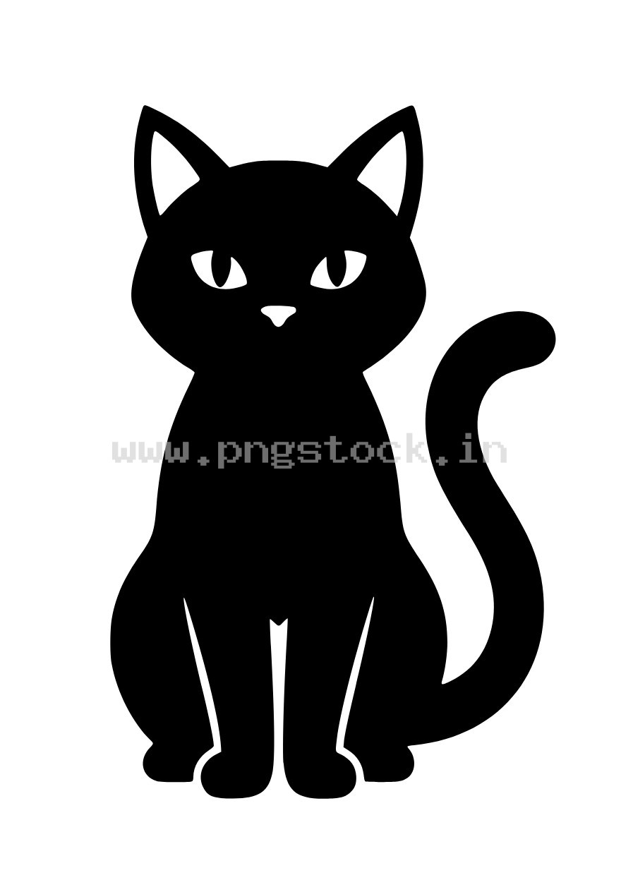 Cat Solid Black Silhouette Vector Minimal Clean Animal Design Art Illustration Style