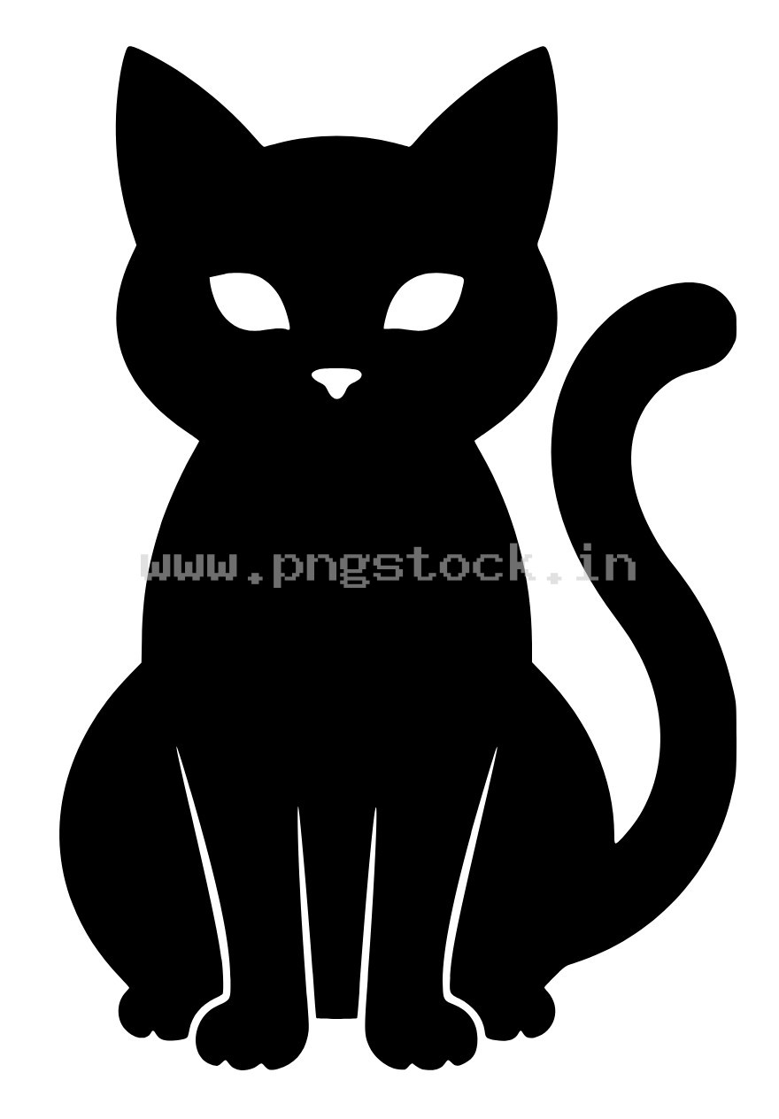 Cat Solid Black Silhouette Vector Minimal Clean Animal Design Art Illustration Style