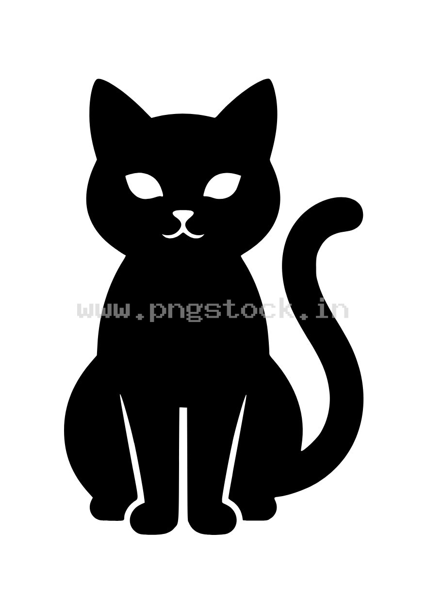 Cat Solid Black Silhouette Vector Minimal Clean Animal Design Art Illustration Style