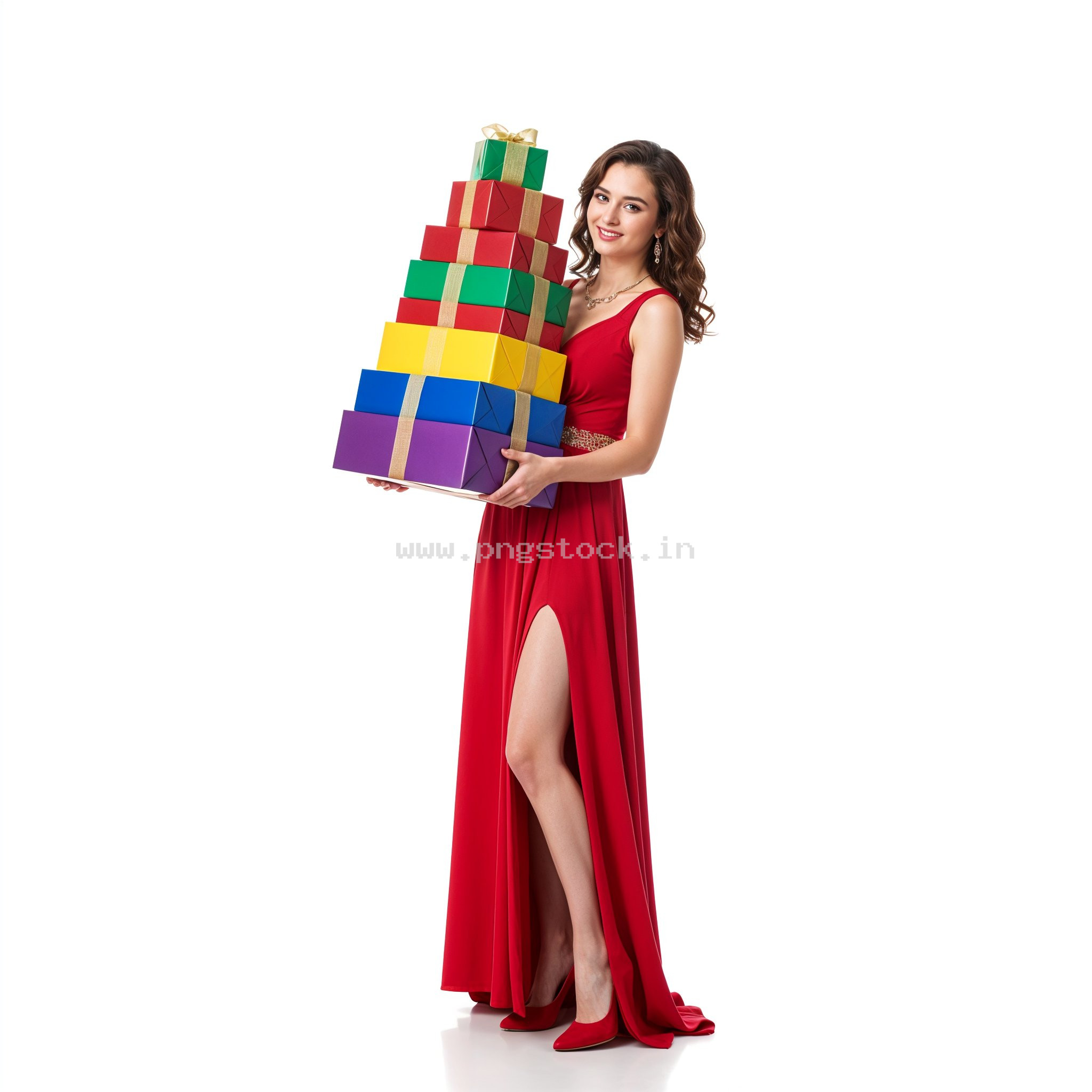 Beautiful Young Woman in Elegant Fancy Dress Showcasing Latest Fashion Style