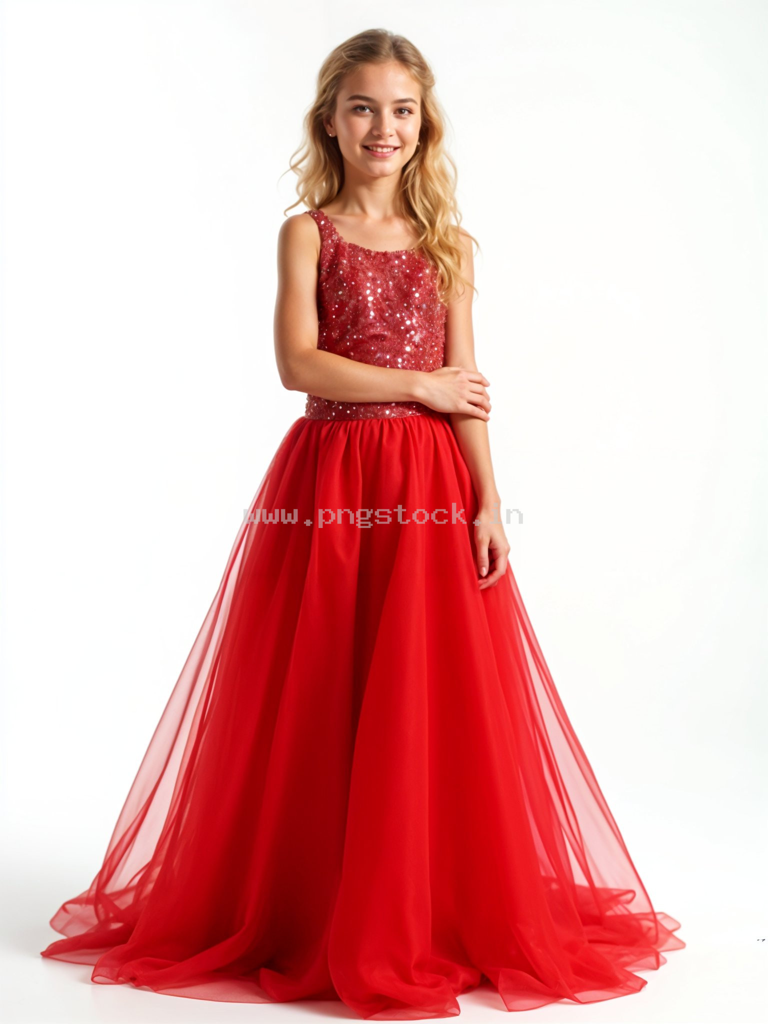 Beautiful Young Woman in Elegant Fancy Dress Showcasing Latest Fashion Style