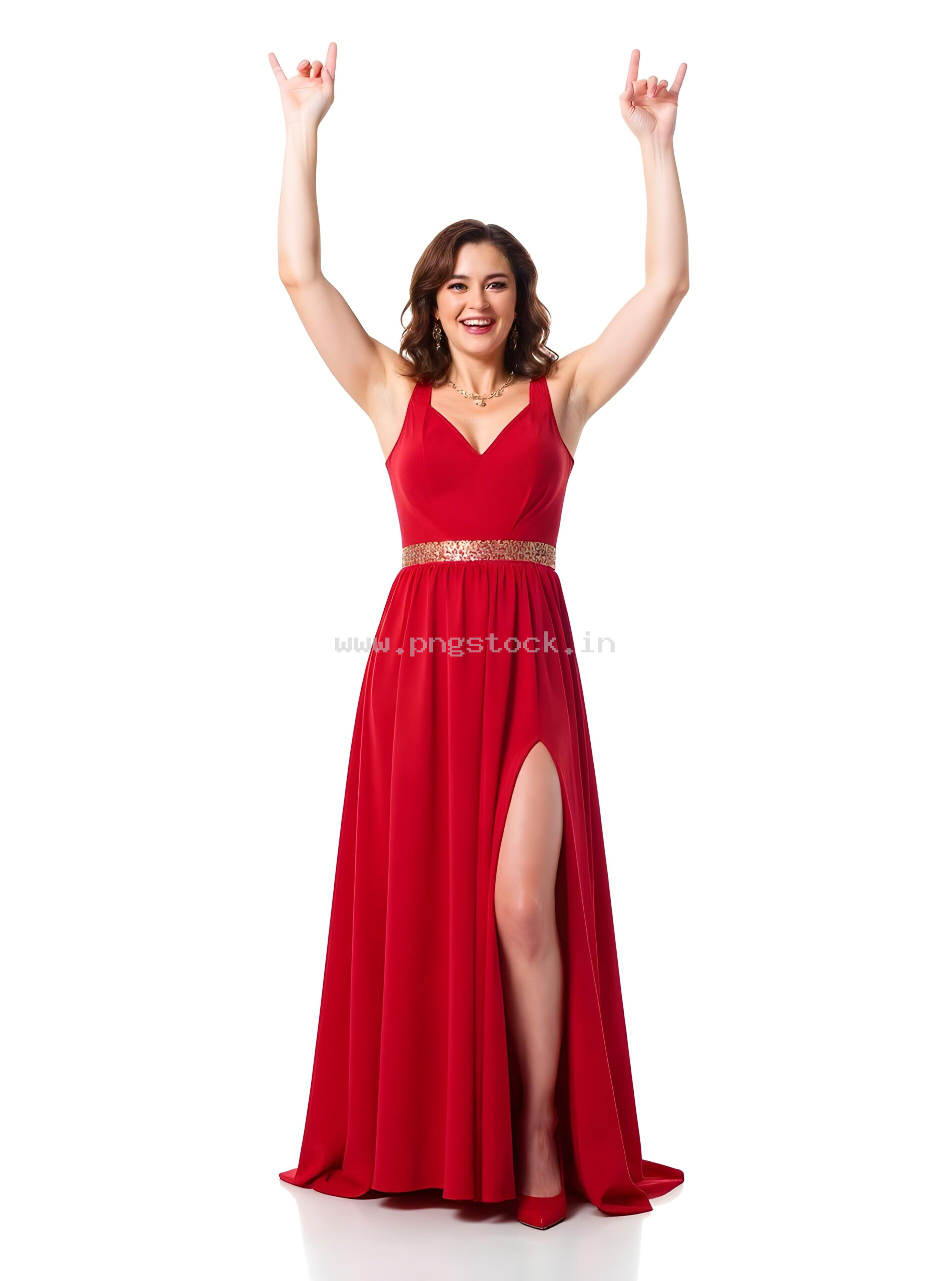 Beautiful Young Woman in Elegant Fancy Dress Showcasing Latest Fashion Style