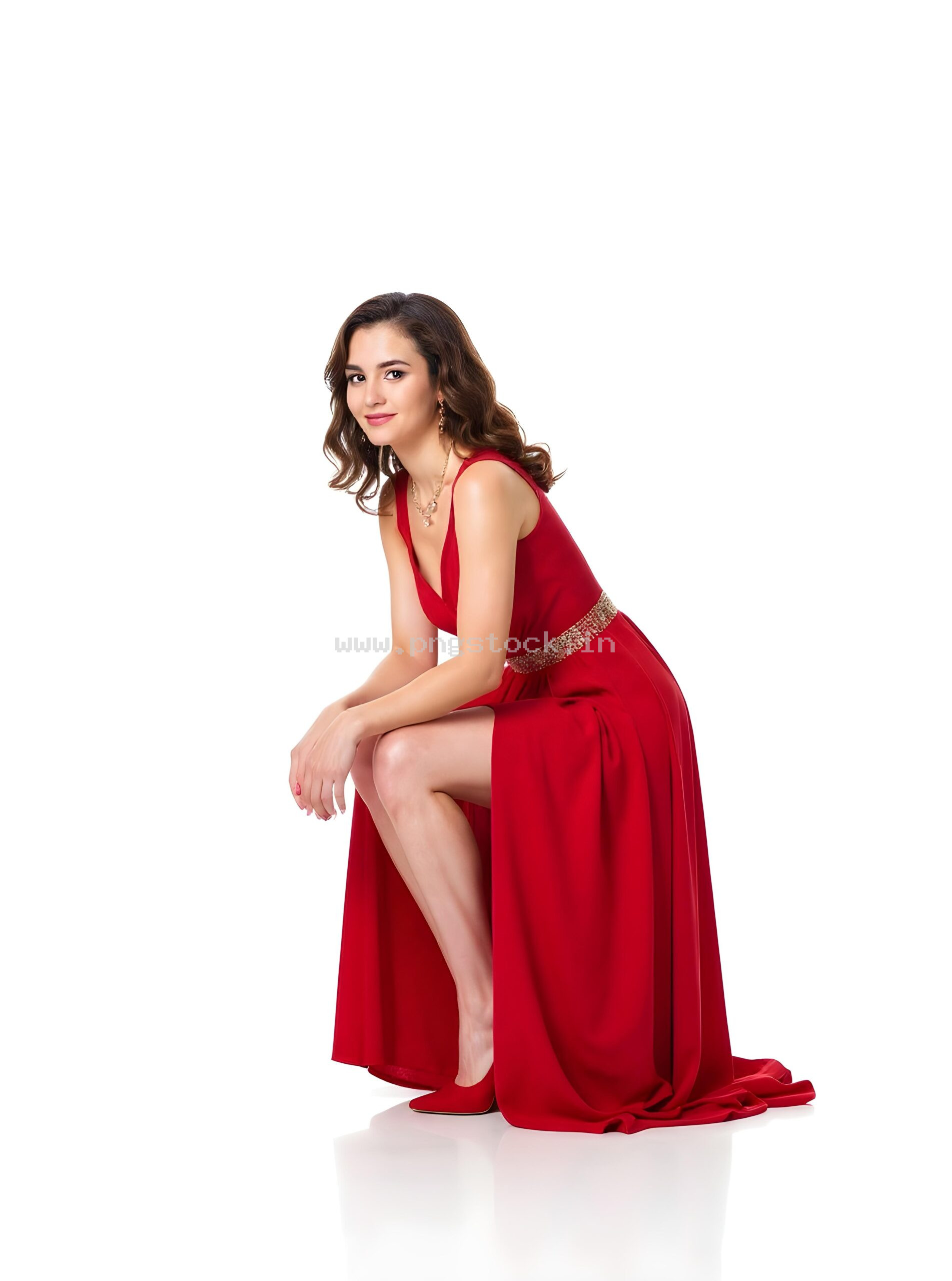 Beautiful Young Woman in Elegant Fancy Dress Showcasing Latest Fashion Style