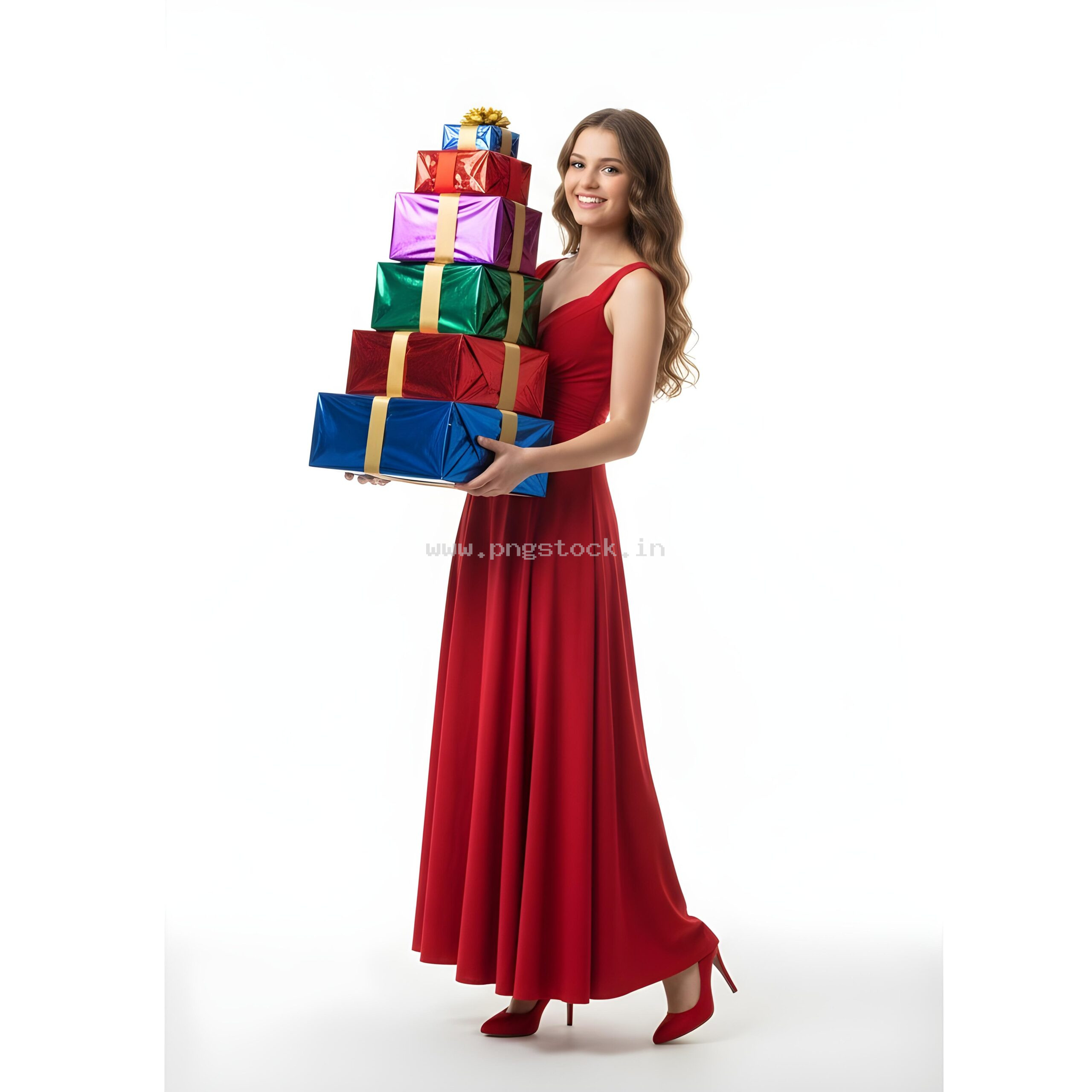 Beautiful Young Woman in Elegant Fancy Dress Showcasing Latest Fashion Style