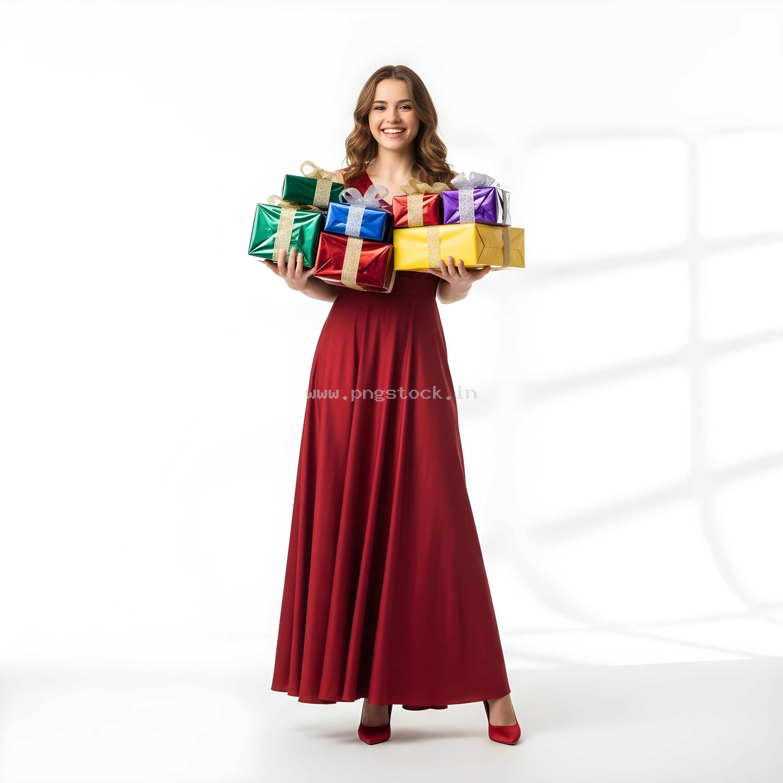 Beautiful Young Woman in Elegant Fancy Dress Showcasing Latest Fashion Style