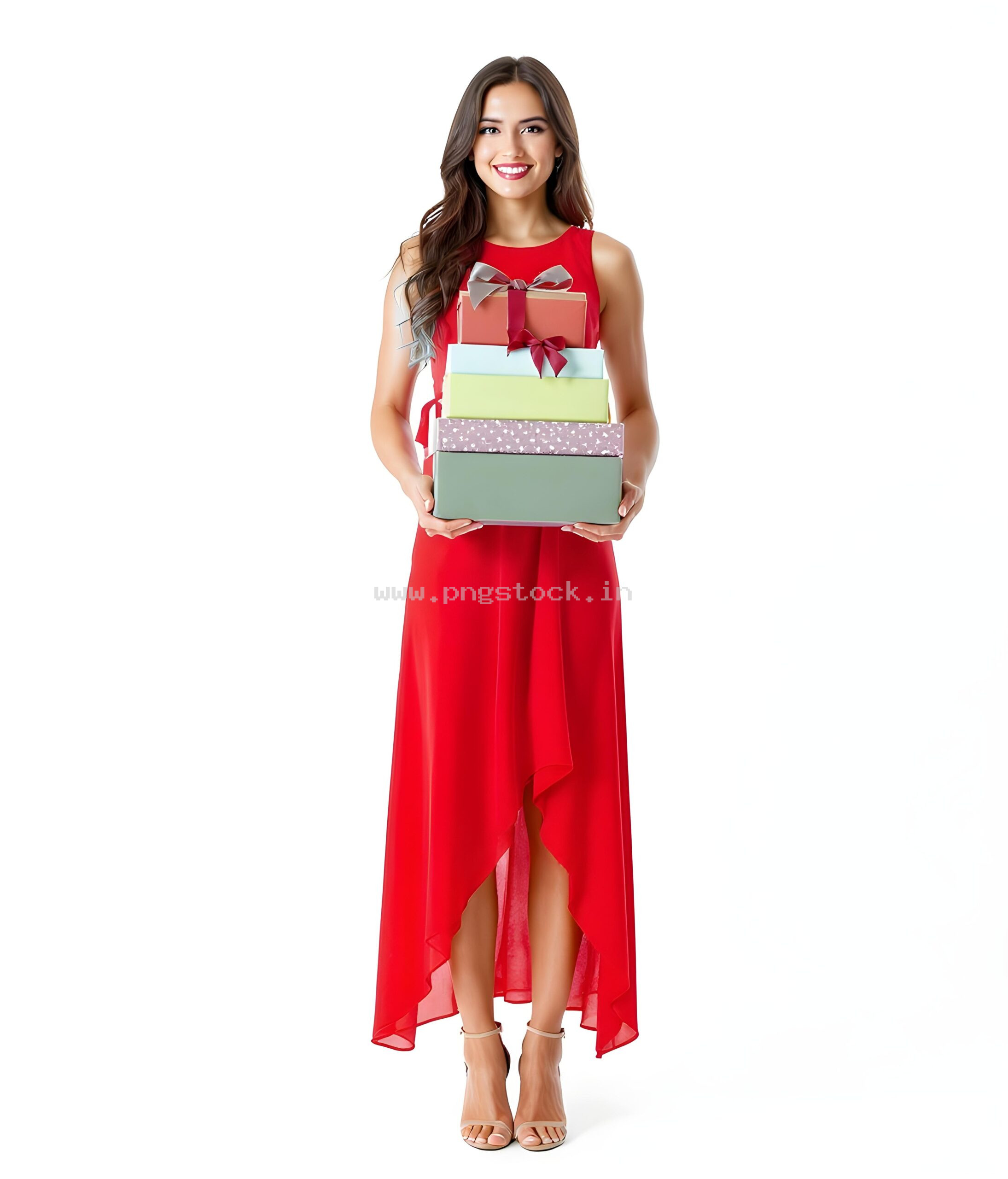 Beautiful Young Woman in Elegant Fancy Dress Showcasing Latest Fashion Style