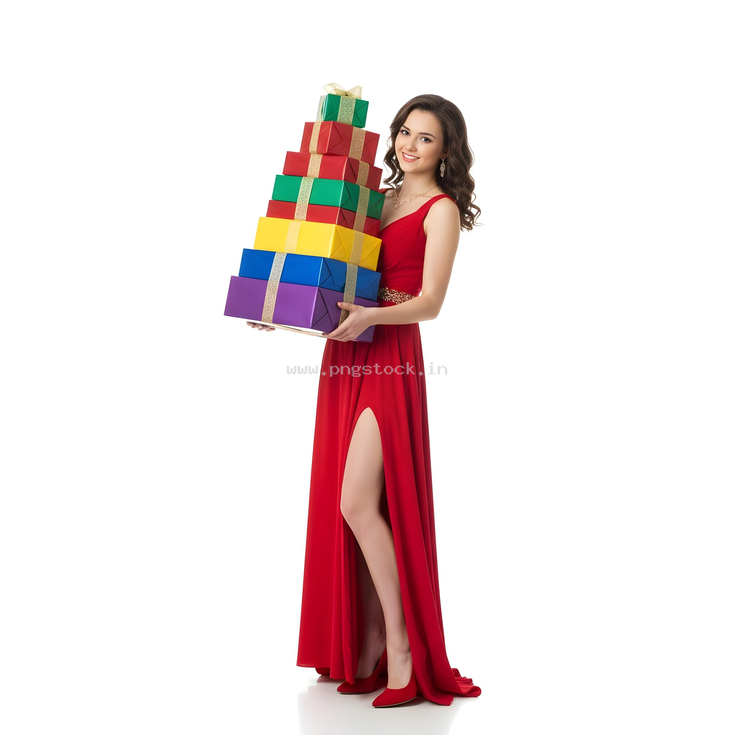 Beautiful Young Woman in Elegant Fancy Dress Showcasing Latest Fashion Style