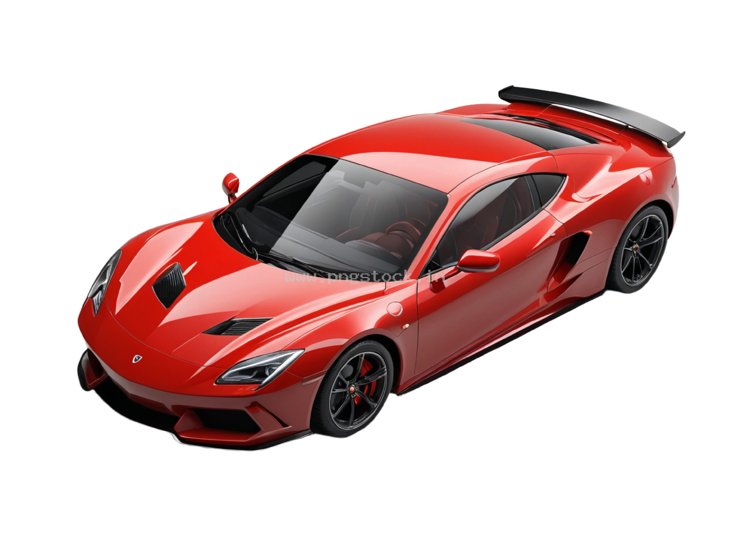 Luxury Red Supercar Isolated on Pure White Background with Sleek Design