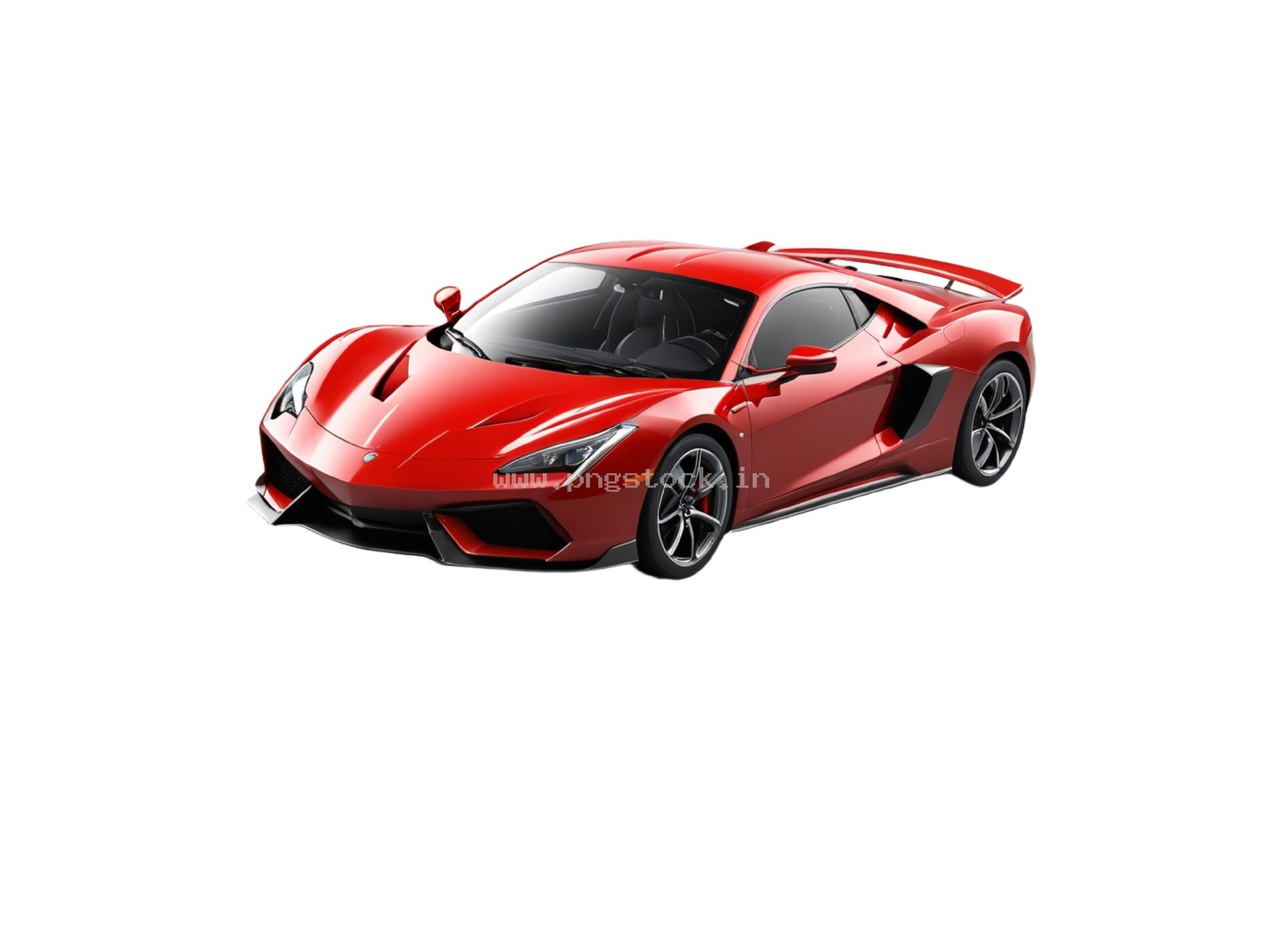 Luxury Red Supercar Isolated on Pure White Background with Sleek Design
