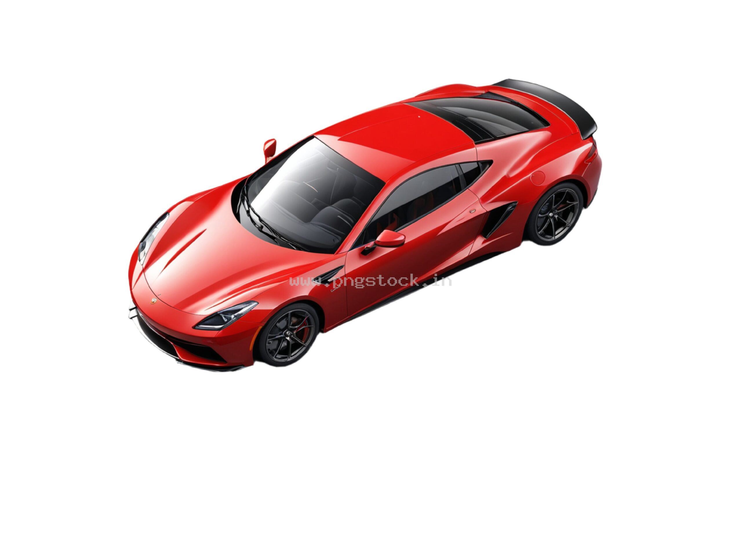 Luxury Red Supercar Isolated on Pure White Background with Sleek Design