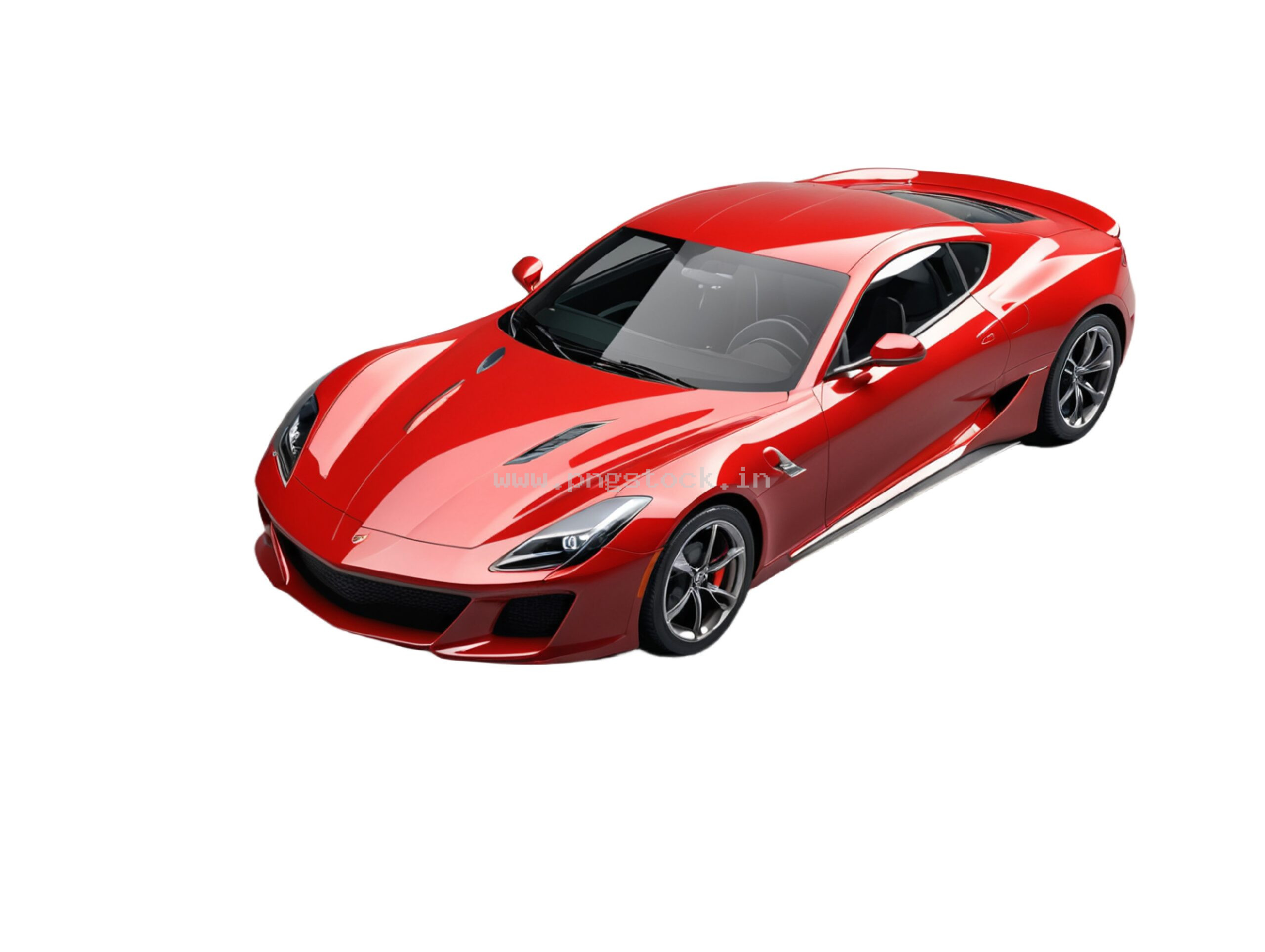 Luxury Red Supercar Isolated on Pure White Background with Sleek Design