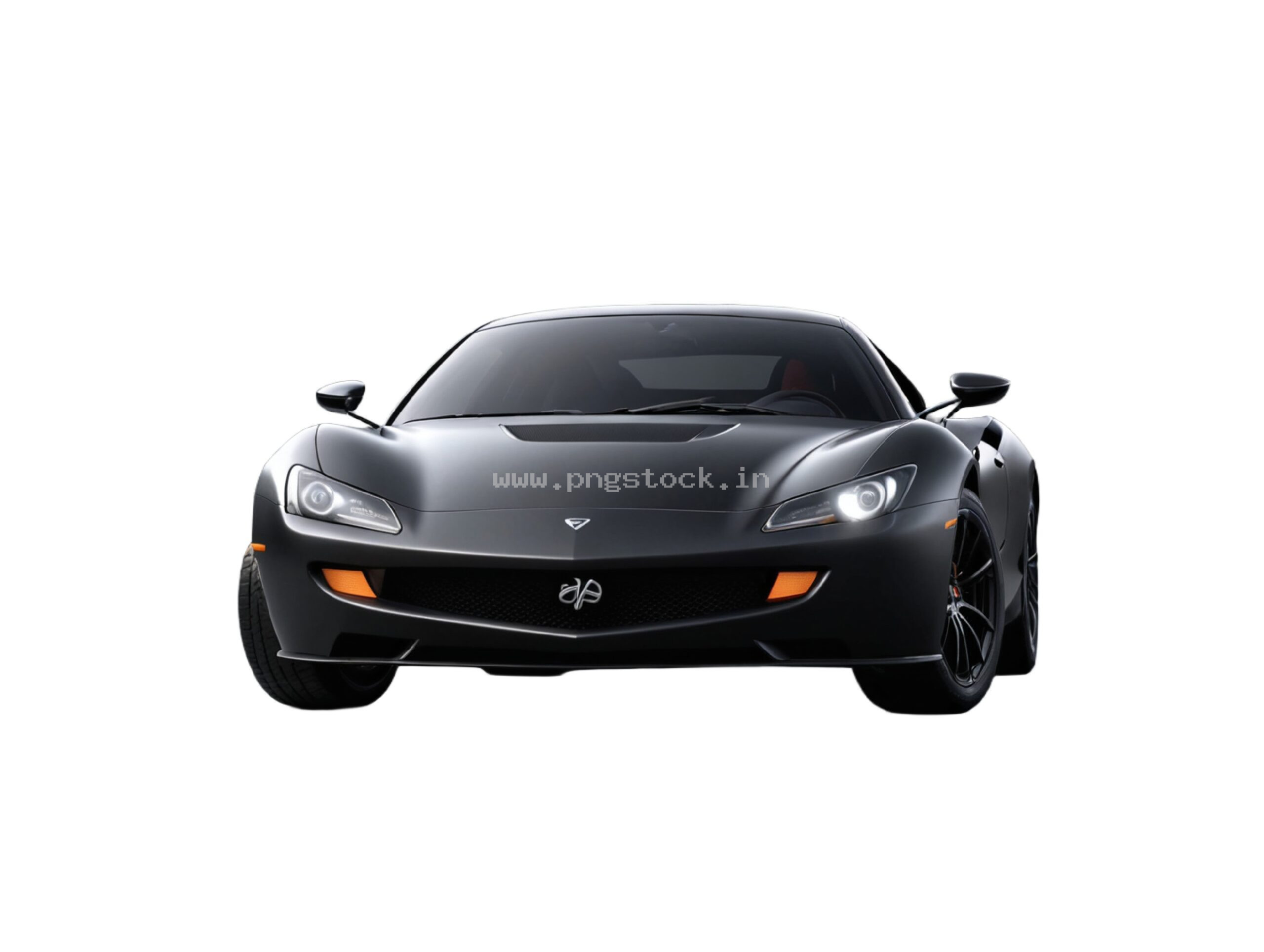 Luxury Black Supercar Isolated on White Background with Sleek Modern Design