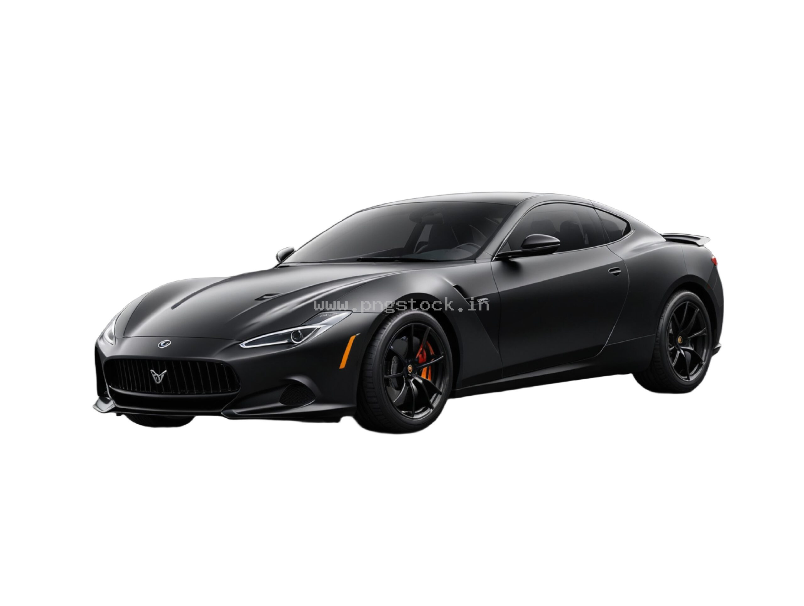 Luxury Black Supercar Isolated on White Background with Sleek Modern Design