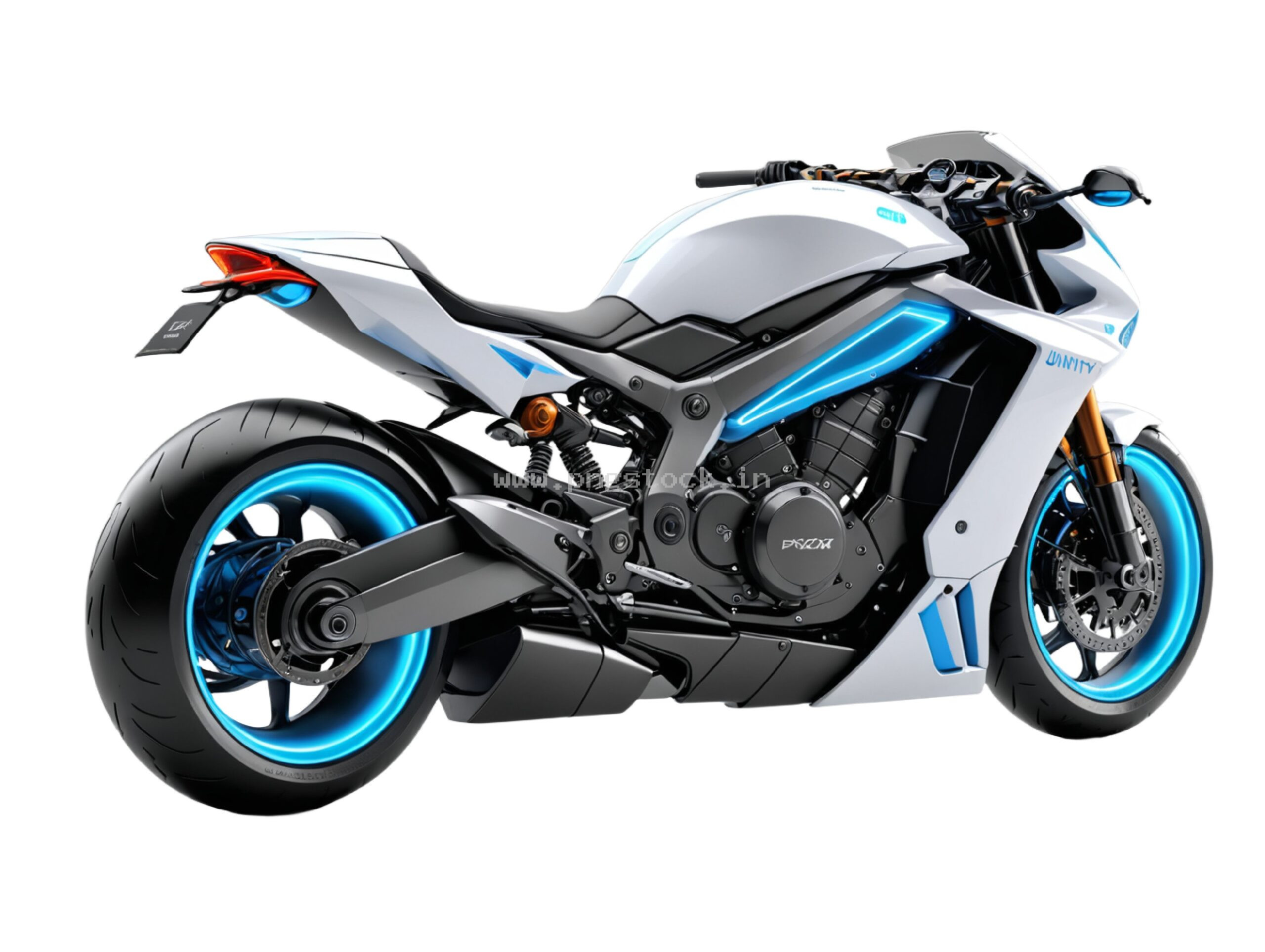 Beautiful Superbike Isolated on White Background with Premium Sports Design