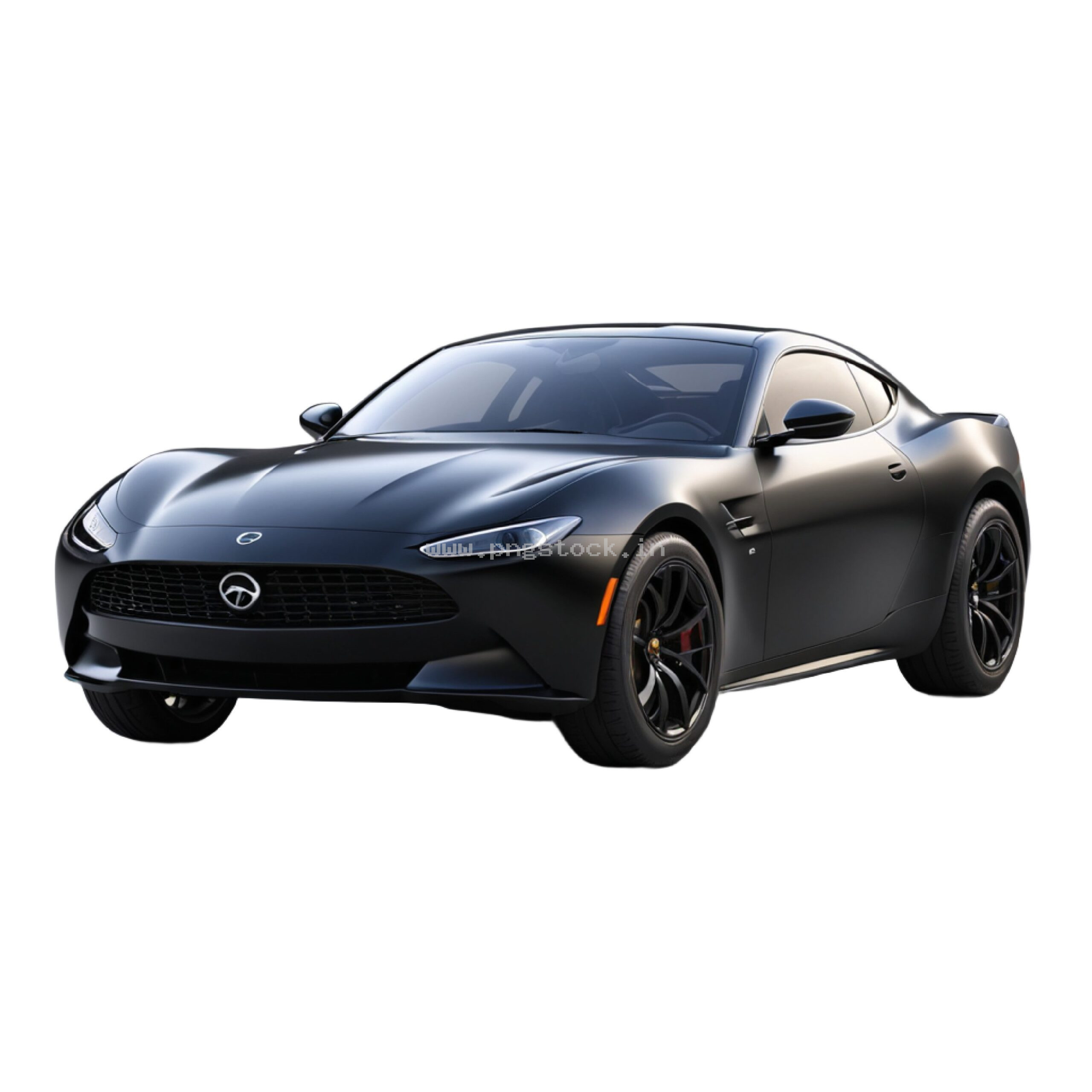 Luxury Black Supercar Isolated on White Background with Sleek Modern Design