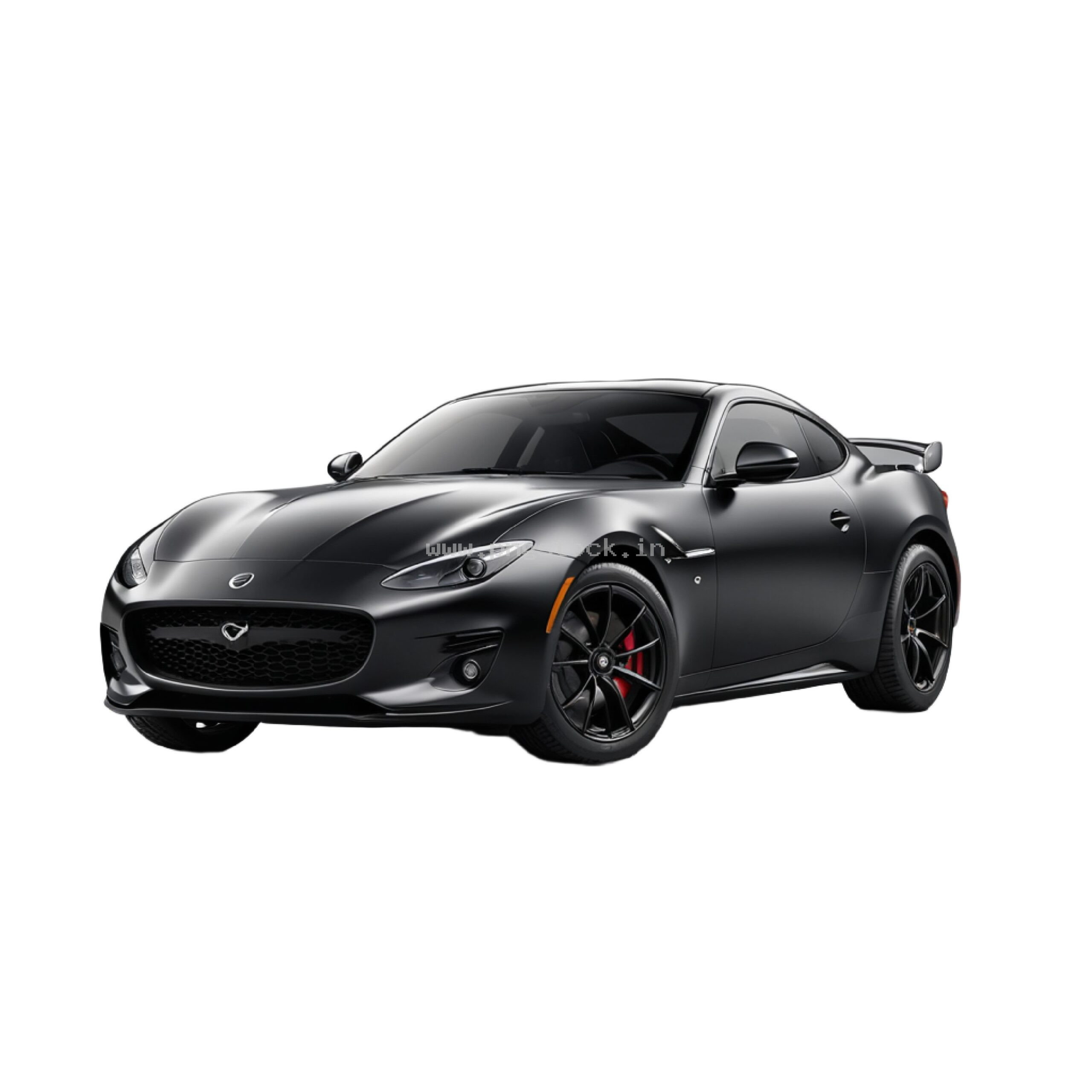 Luxury Black Supercar Isolated on White Background with Sleek Modern Design