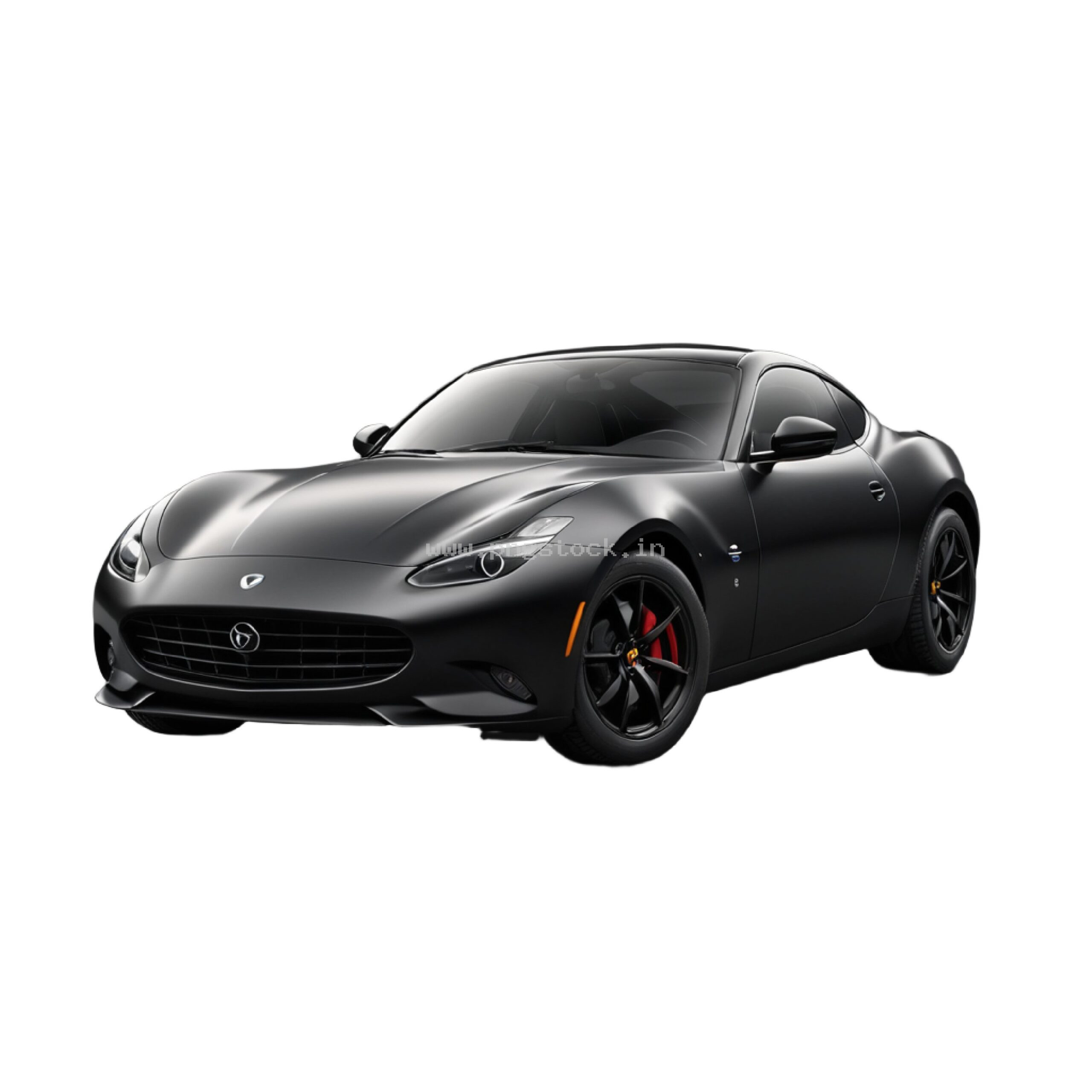 Luxury Black Supercar Isolated on White Background with Sleek Modern Design