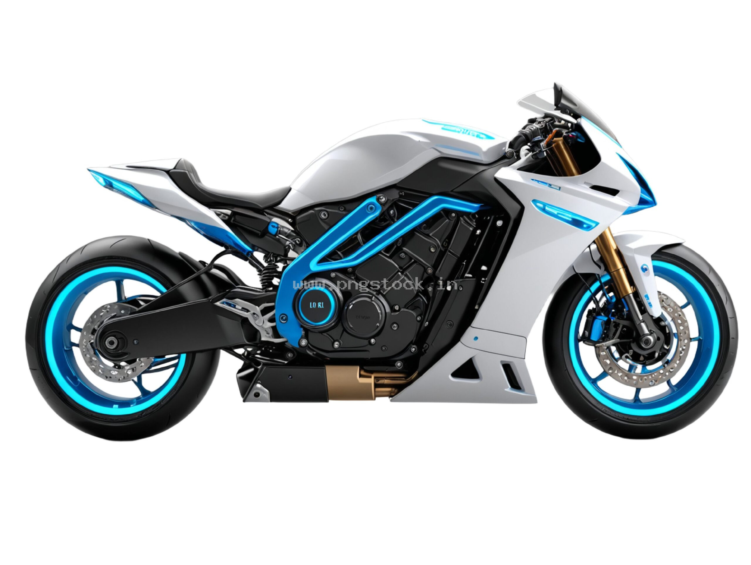 Beautiful Superbike Isolated on White Background with Premium Sports Design