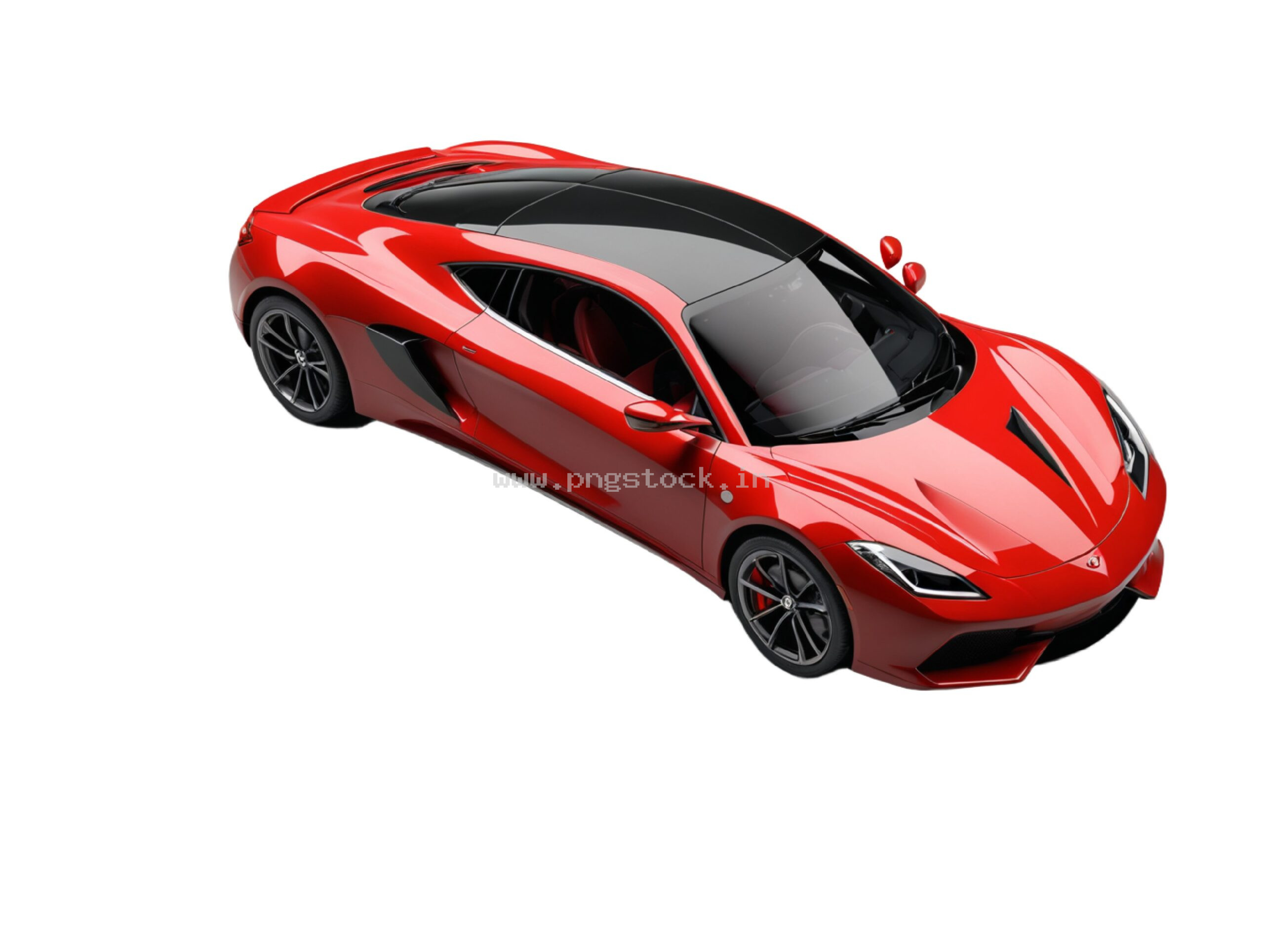 Luxury Red Supercar Isolated on Pure White Background with Sleek Design