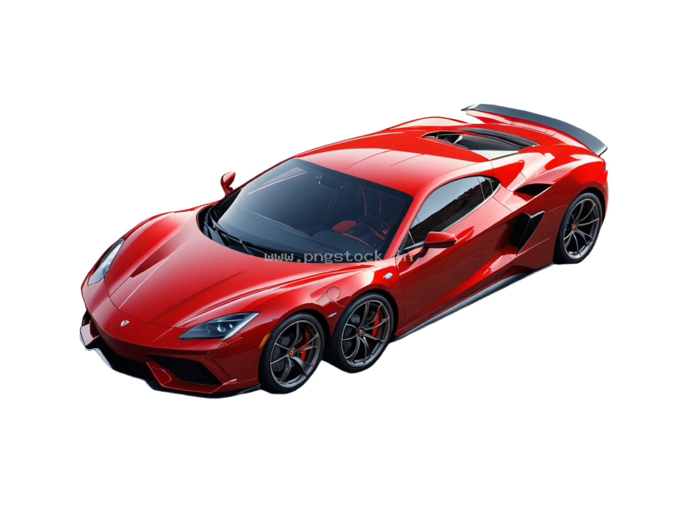 Luxury Red Supercar Isolated on Pure White Background with Sleek Design