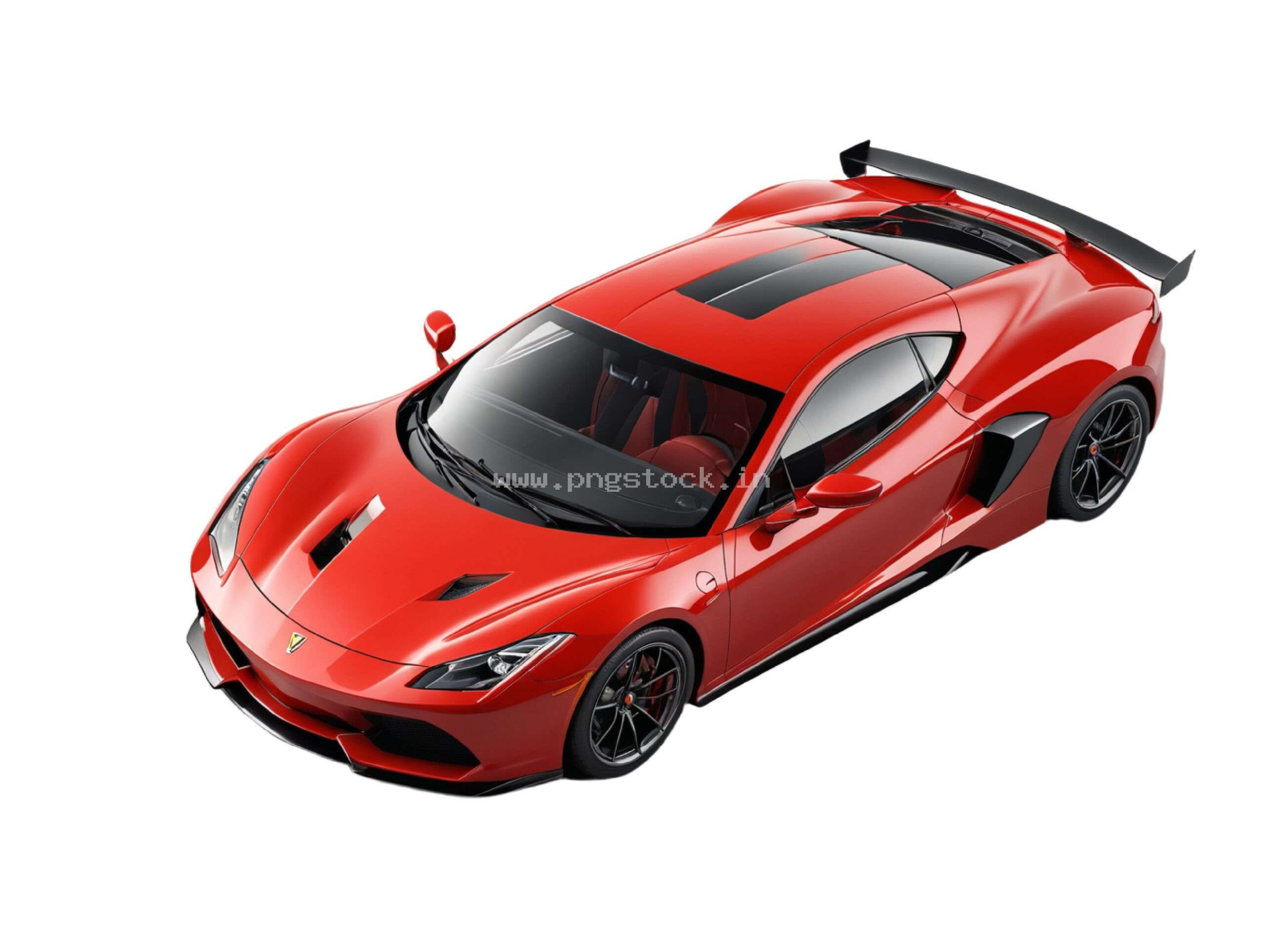 Luxury Red Supercar Isolated on Pure White Background with Sleek Design
