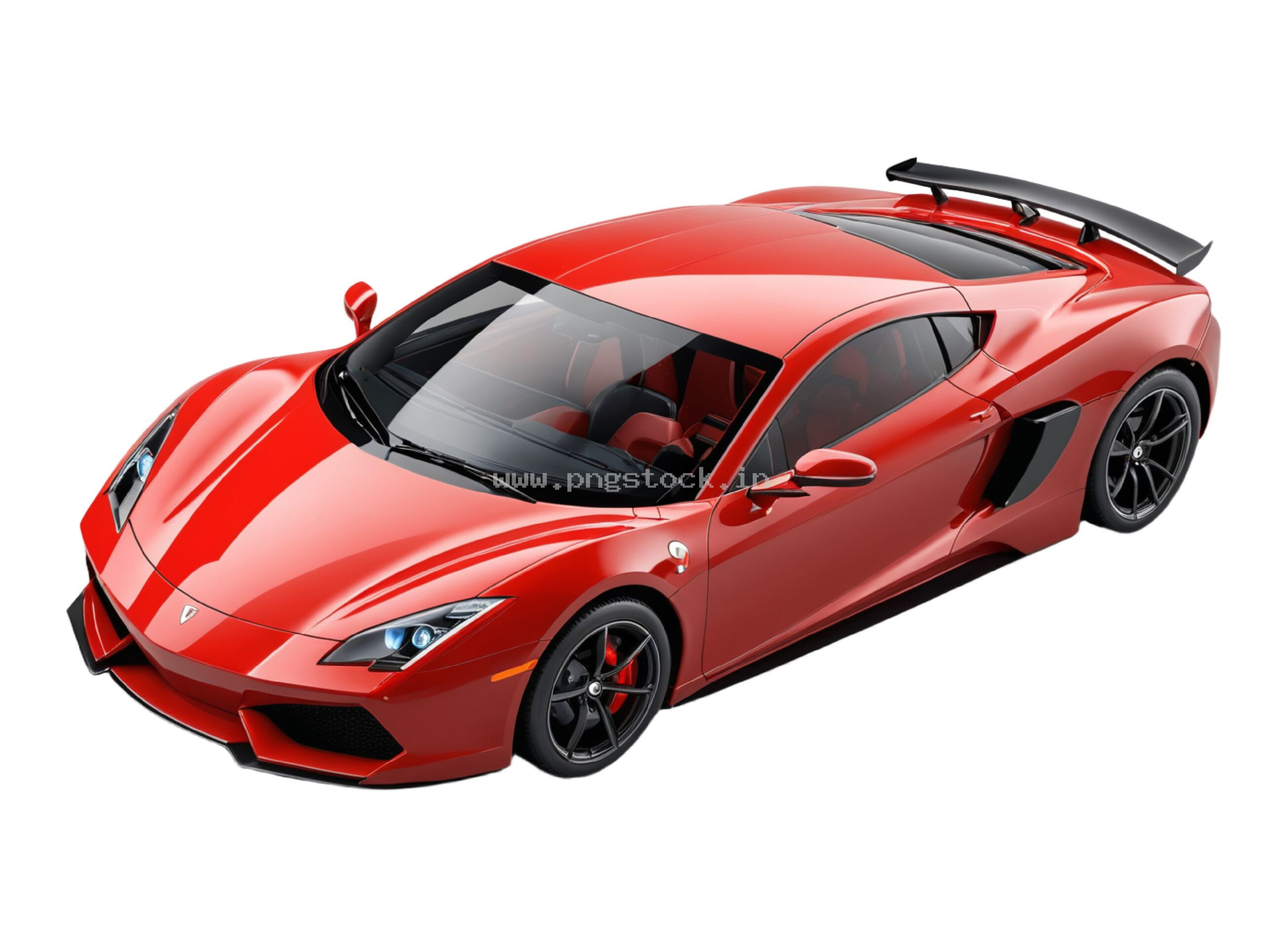 Luxury Red Supercar Isolated on Pure White Background with Sleek Design