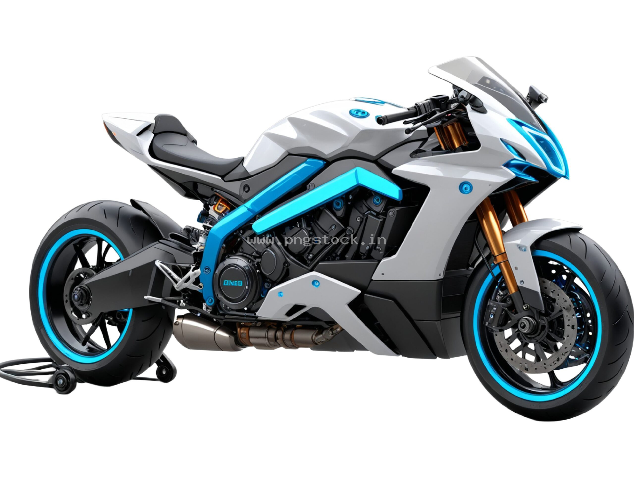 Beautiful Superbike Isolated on White Background with Premium Sports Design