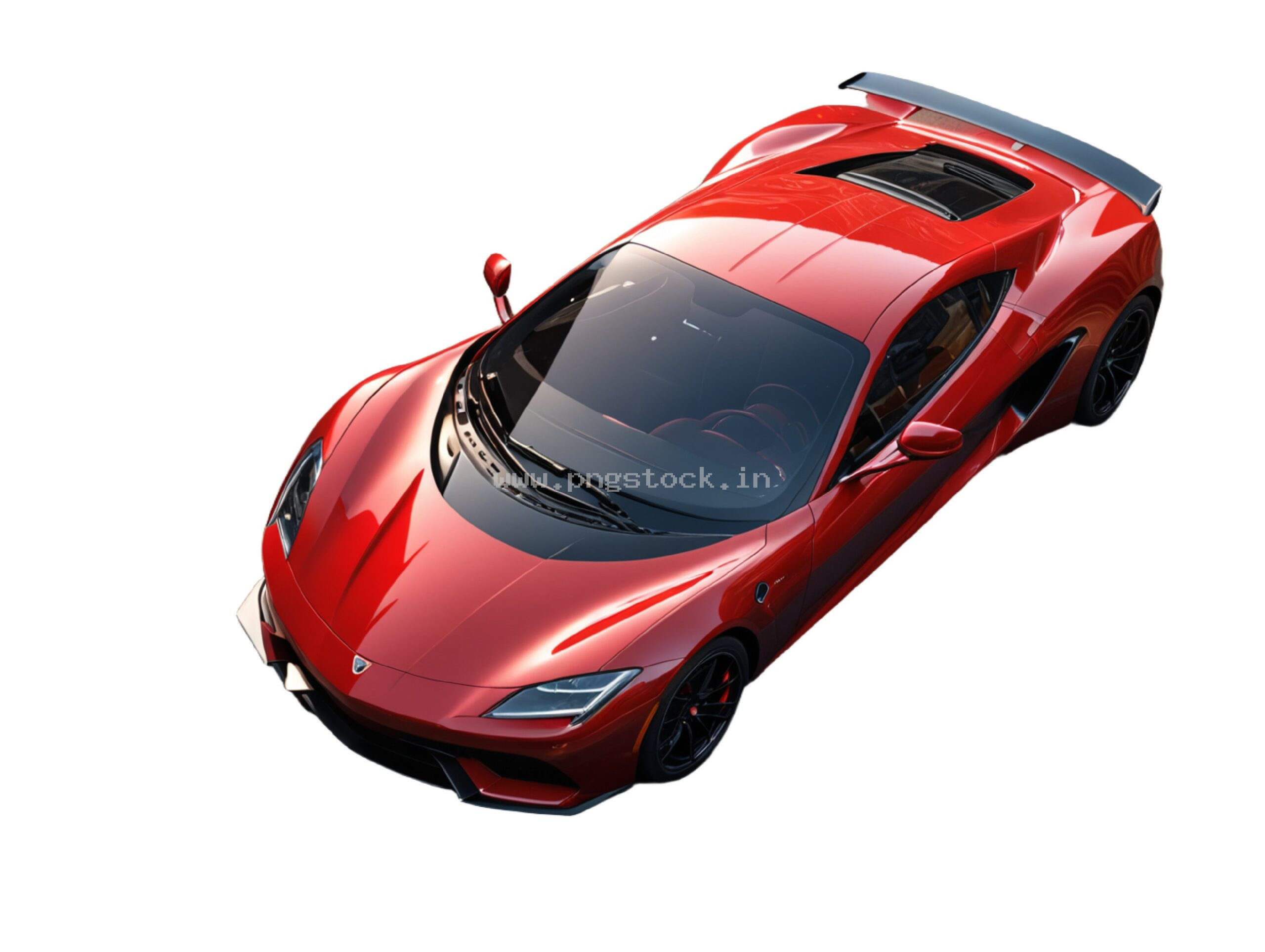 Luxury Red Supercar Isolated on Pure White Background with Sleek Design
