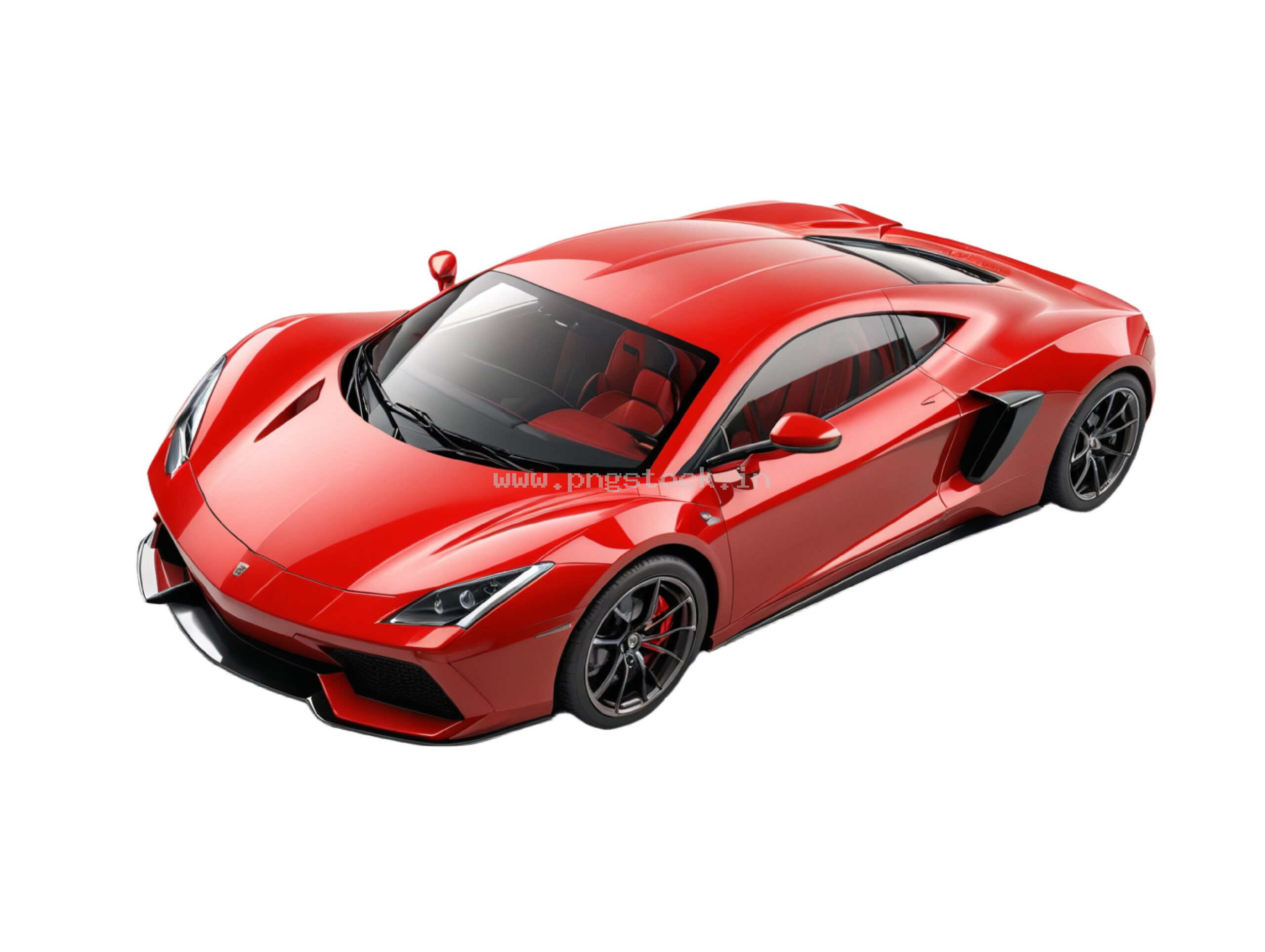 Luxury Red Supercar Isolated on Pure White Background with Sleek Design