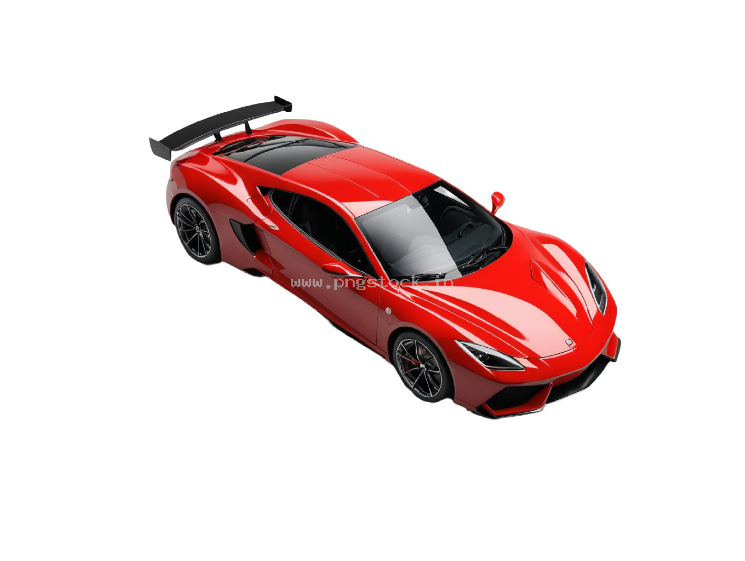 Luxury Red Supercar Isolated on Pure White Background with Sleek Design