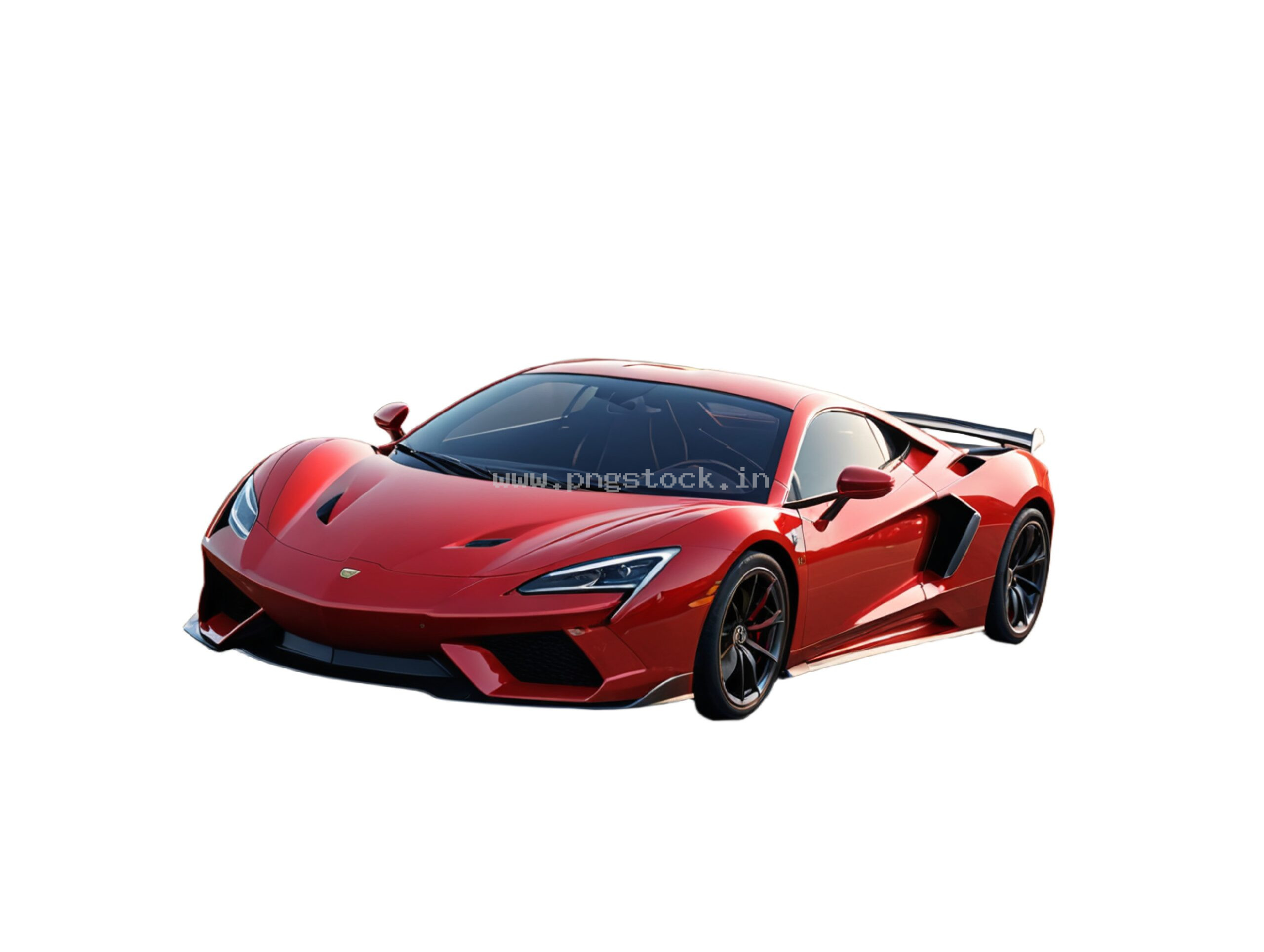 Luxury Red Supercar Isolated on Pure White Background with Sleek Design